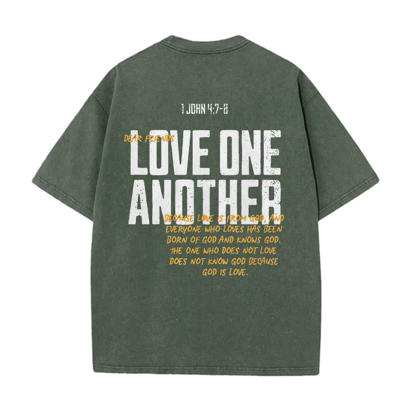 Christianartworkshop Love One Another Unisex Washed T-Shirt