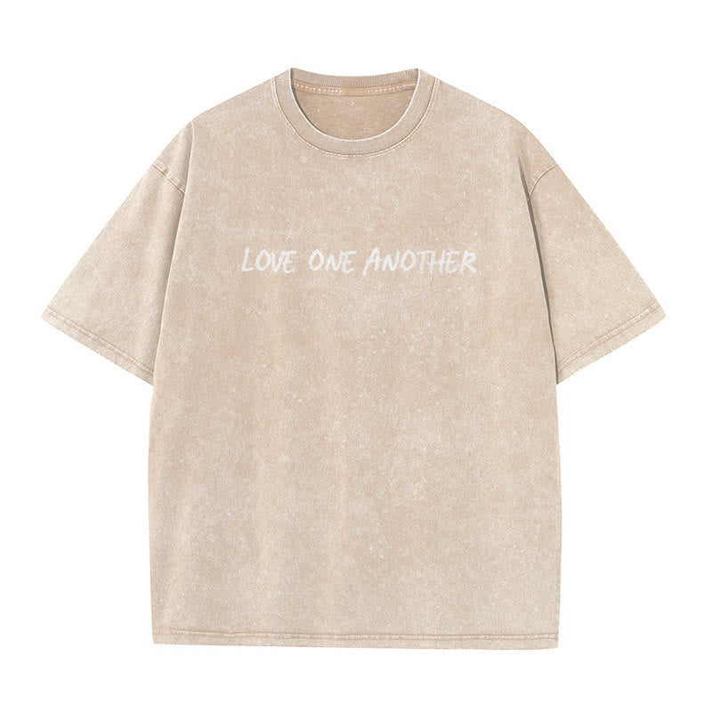Christianartworkshop Love One Another Unisex Washed T-Shirt