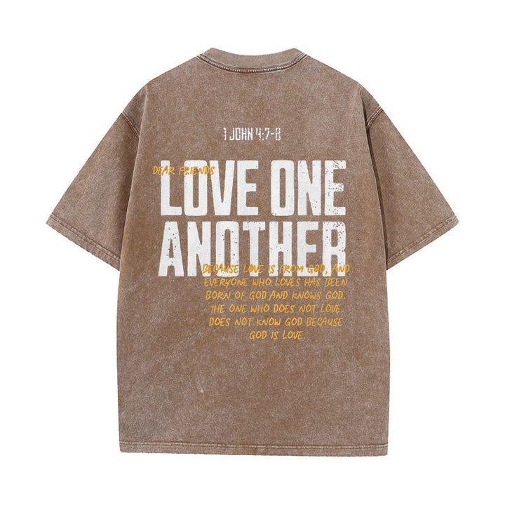 Christianartworkshop Love One Another Unisex Washed T-Shirt