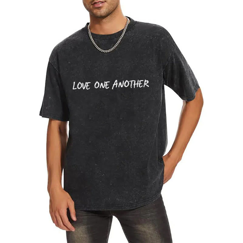 Christianartworkshop Love One Another Unisex Washed T-Shirt