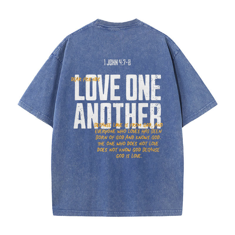 Christianartworkshop Love One Another Unisex Washed T-Shirt