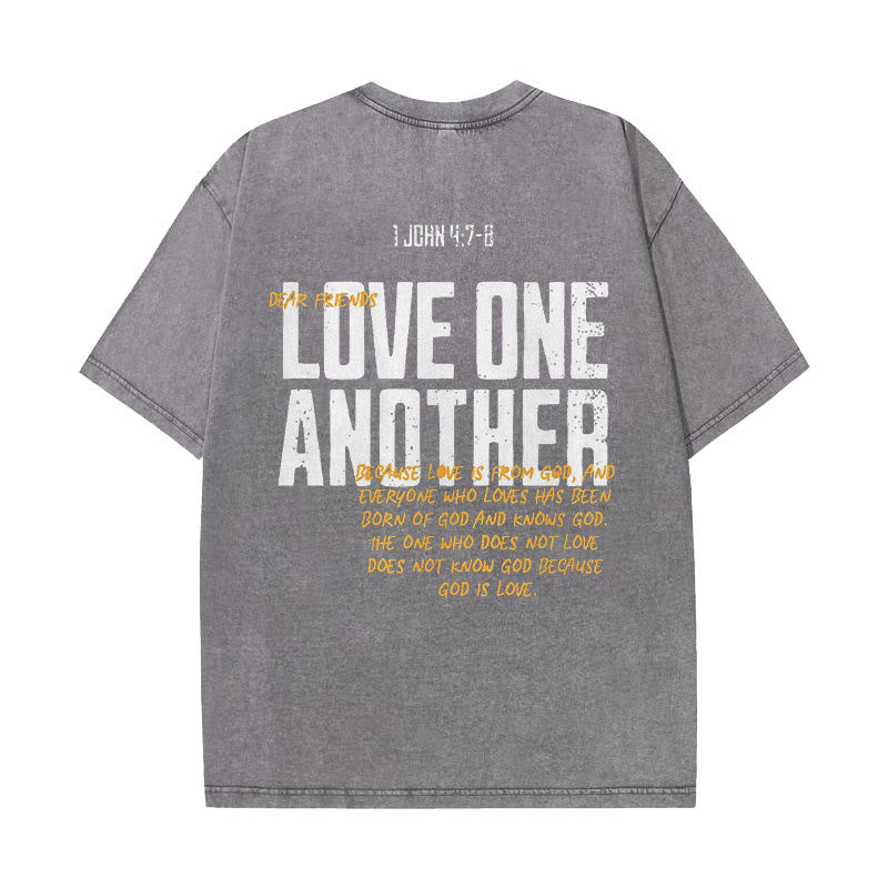 Christianartworkshop Love One Another Unisex Washed T-Shirt