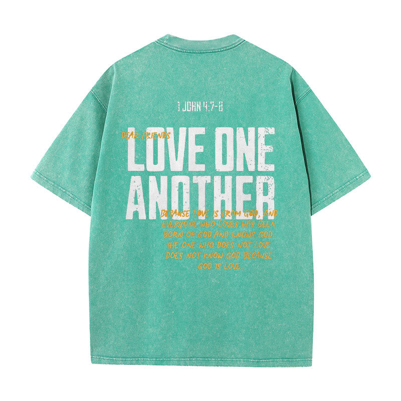 Christianartworkshop Love One Another Unisex Washed T-Shirt