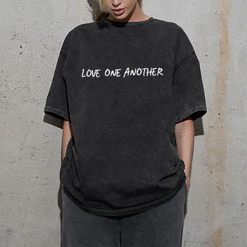 Christianartworkshop Love One Another Unisex Washed T-Shirt