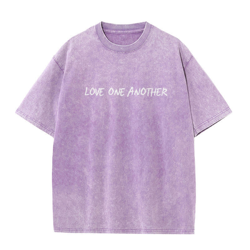 Christianartworkshop Love One Another Unisex Washed T-Shirt