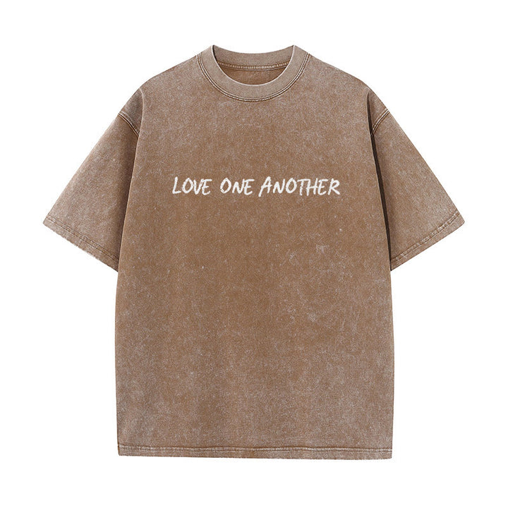 Christianartworkshop Love One Another Unisex Washed T-Shirt