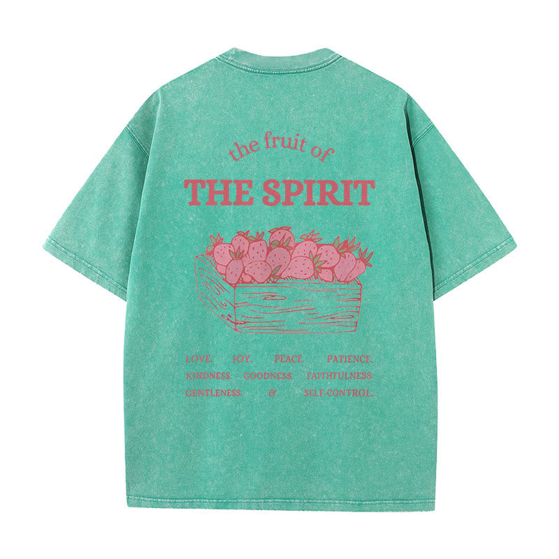 Christianartworkshop Fruit Of The Spirit Unisex Washed T-Shirt - Green - 5XL - image 17