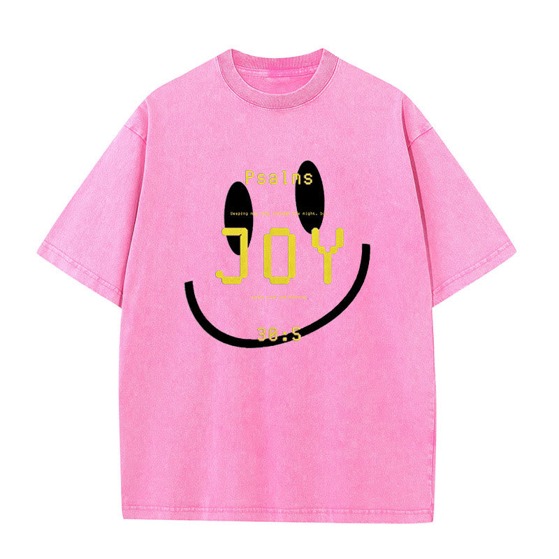 Christianartworkshop Joy Psalm 30:5 Unisex Washed T-Shirt - Pink - 5XL - image 6