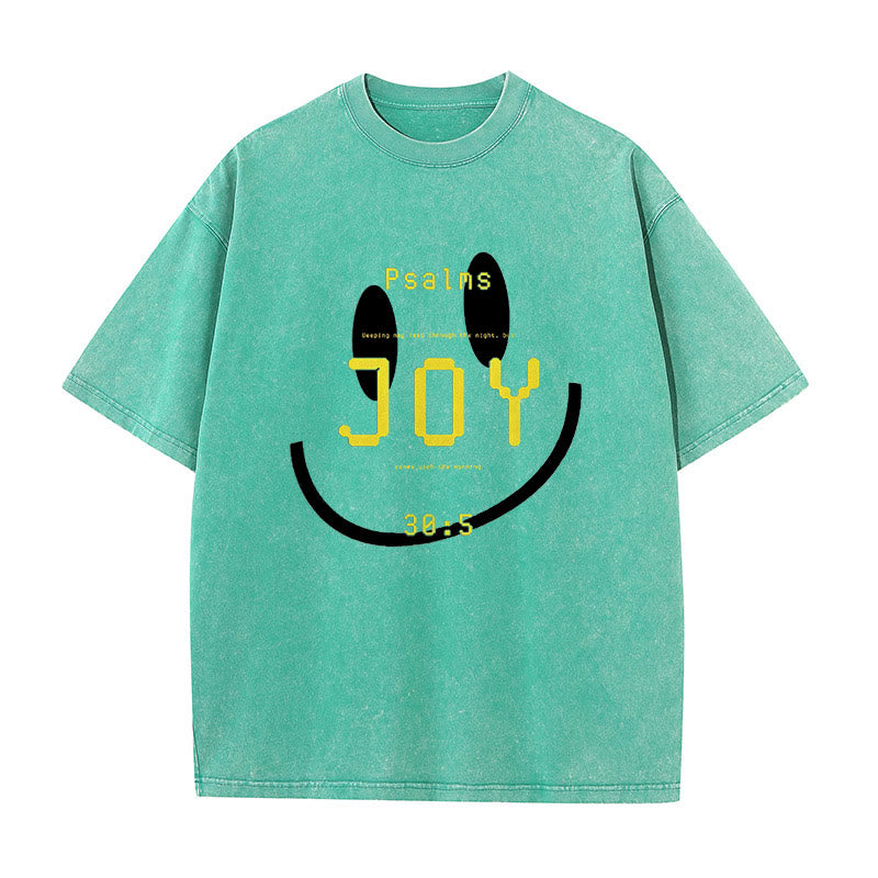 Christianartworkshop Joy Psalm 30:5 Unisex Washed T-Shirt - Green - 5XL - image 9