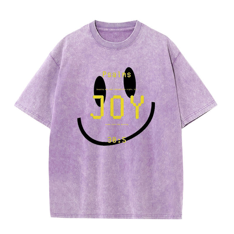 Christianartworkshop Joy Psalm 30:5 Unisex Washed T-Shirt - Purple - 5XL - image 8