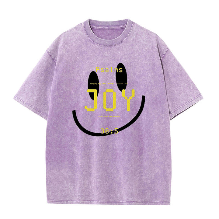 Christianartworkshop Joy Psalm 30:5 Unisex Washed T-Shirt - Purple - 5XL - image 8