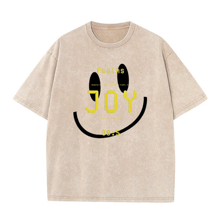 Christianartworkshop Joy Psalm 30:5 Unisex Washed T-Shirt - Apricot - 5XL - image 7