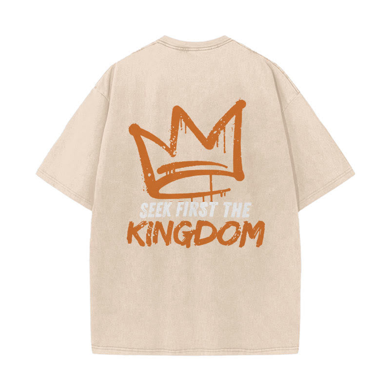 Christianartworkshop Seek First The Kingdom Christian Unisex Washed T-Shirt - Apricot - 5XL - image 13