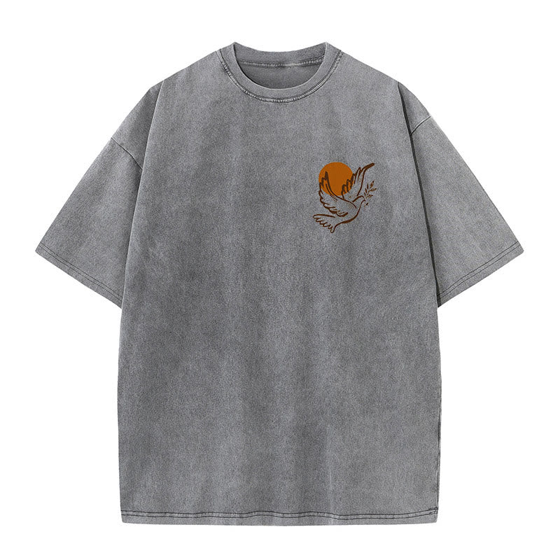 Christianartworkshop Spirit of the Lord and Freedom Unisex Washed T-Shirt - image 9
