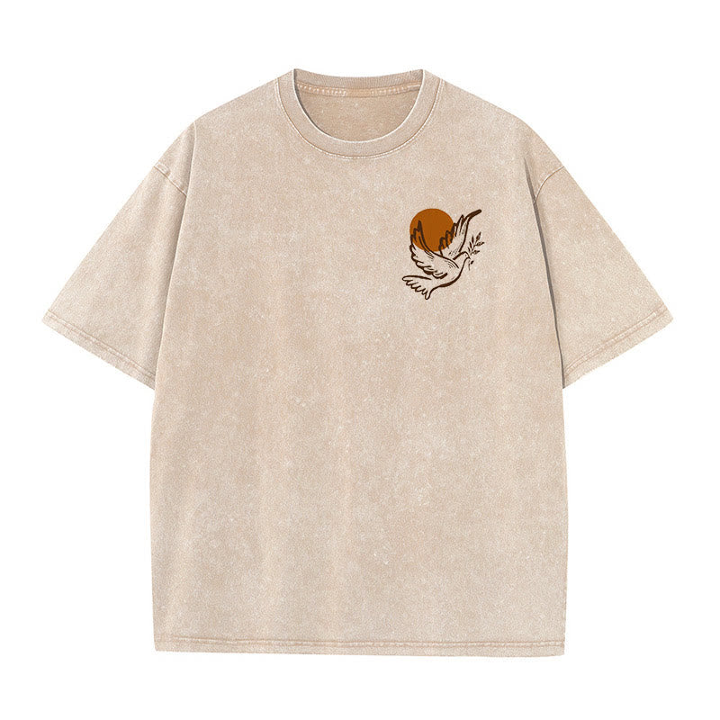 Christianartworkshop Spirit of the Lord and Freedom Unisex Washed T-Shirt - image 5