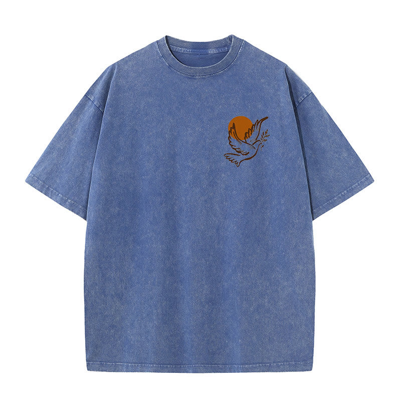Christianartworkshop Spirit of the Lord and Freedom Unisex Washed T-Shirt - image 7