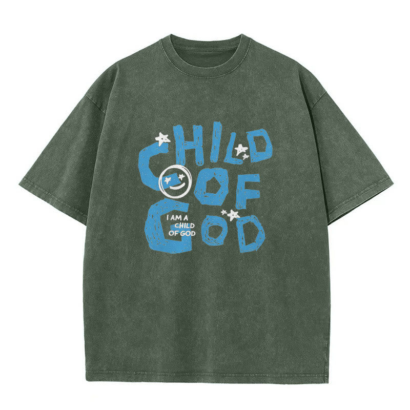 Christianartworkshop Child of God Unisex Washed T-Shirt - Army Green - 5XL - image 7