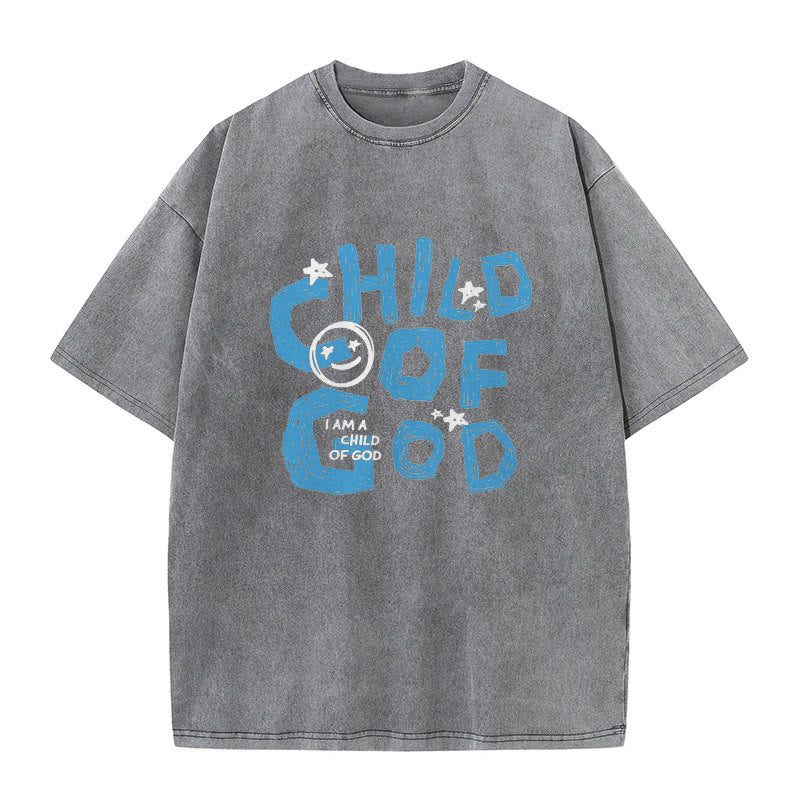 Christianartworkshop Child of God Unisex Washed T-Shirt - Grey - 5XL - image 8