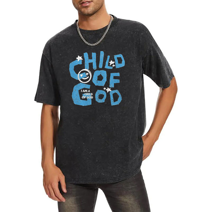 Christianartworkshop Child of God Unisex Washed T-Shirt - image 5