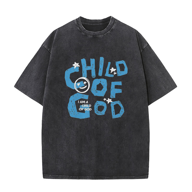 Christianartworkshop Child of God Unisex Washed T-Shirt - Black - 5XL - image 4
