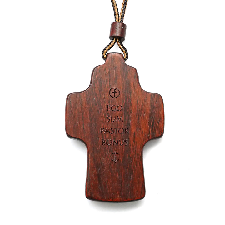 Christianartworkshop Handmade Good Shepherd Jesus With Wood Cross Necklace: A Symbol of Faith and Craftsmanship - image 6