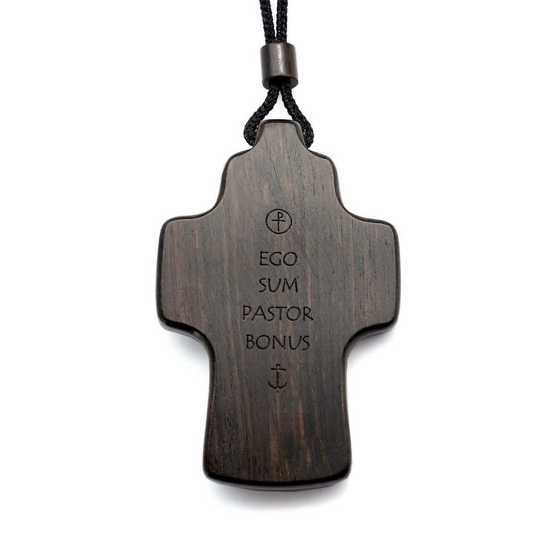 Christianartworkshop Handmade Good Shepherd Jesus With Wood Cross Necklace: A Symbol of Faith and Craftsmanship - image 9