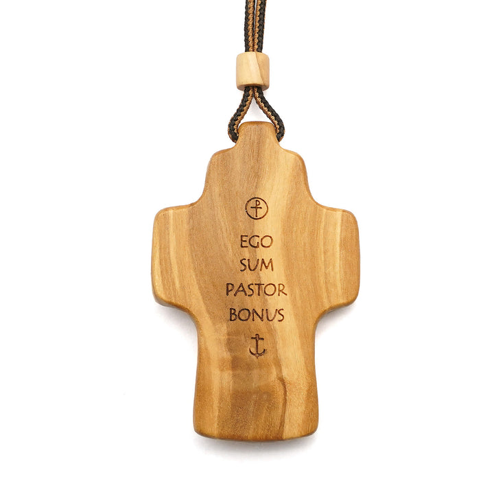 Christianartworkshop Handmade Good Shepherd Jesus With Wood Cross Necklace: A Symbol of Faith and Craftsmanship - image 3