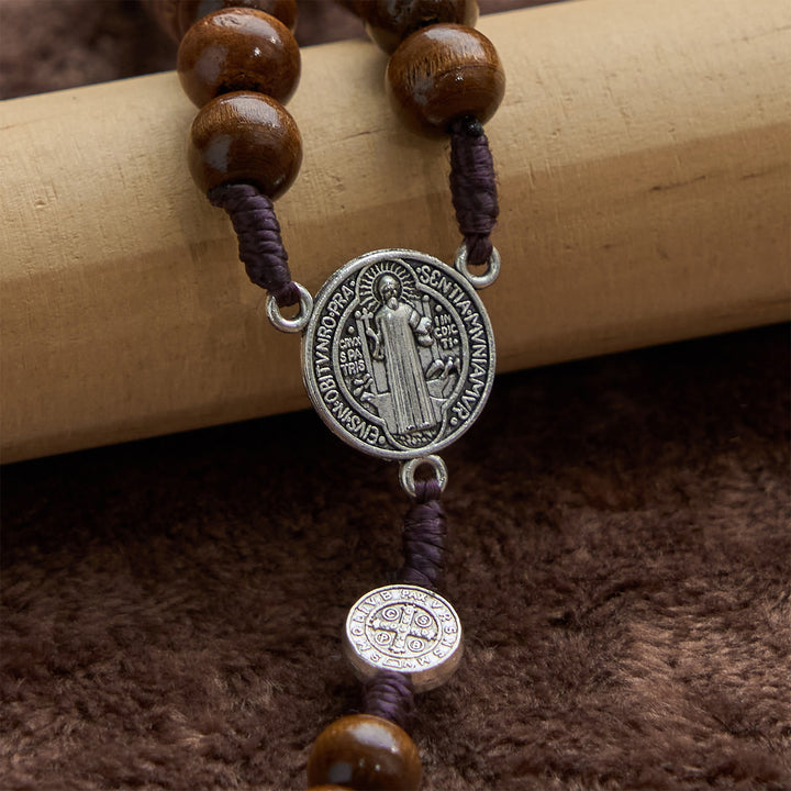 FREE Today: St. Benedict Medal Church Forgiveness Absolution Wooden Necklace Rosary Gift