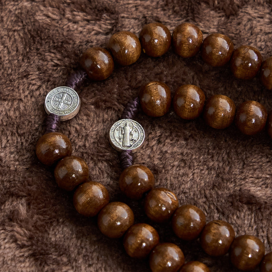 FREE Today: St. Benedict Medal Church Forgiveness Absolution Wooden Necklace Rosary Gift