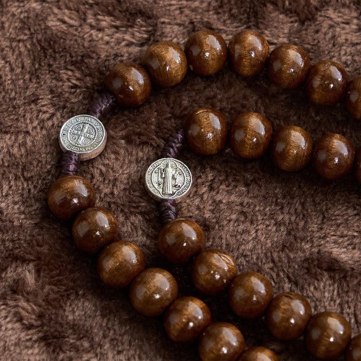 FREE Today: St. Benedict Medal Church Forgiveness Absolution Wooden Necklace Rosary Gift