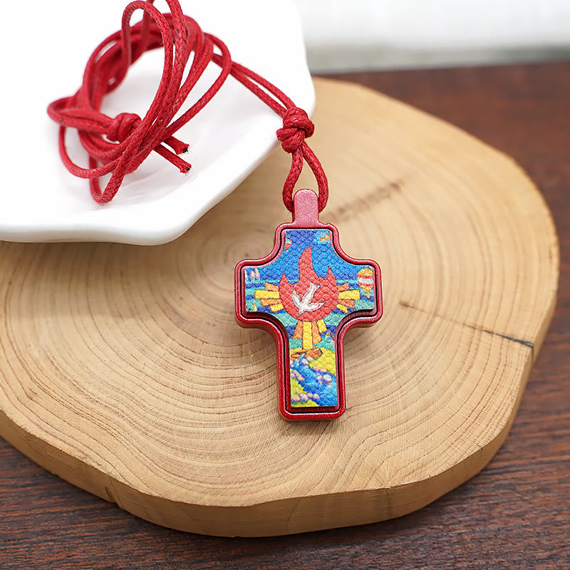 Christianartworkshop Minimalist Cross Pendant Necklace with Holy Spirit Dove: Exclusive Sign of Spiritual - image 1