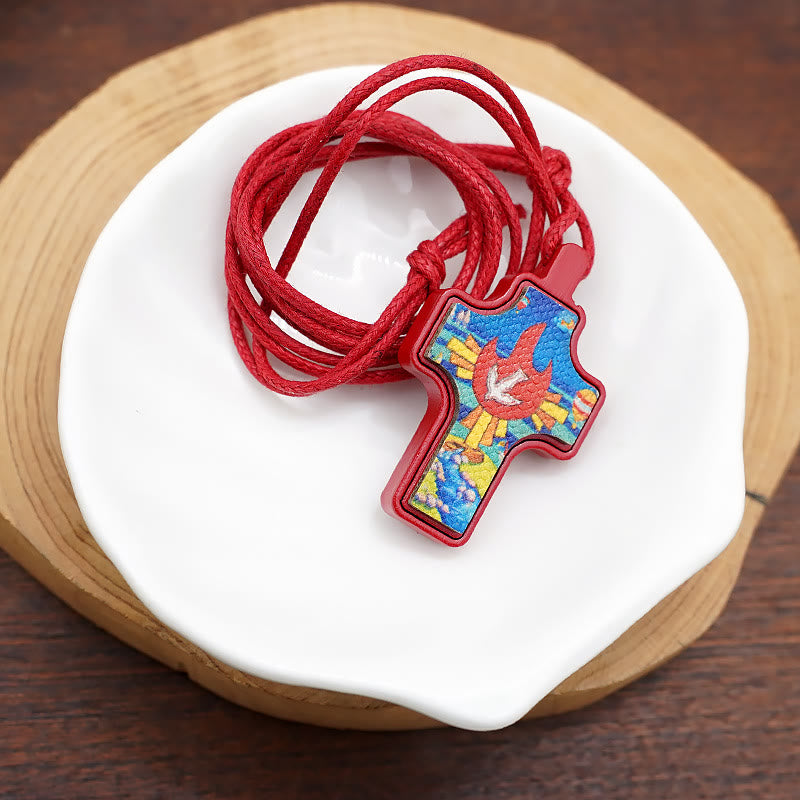 Christianartworkshop Minimalist Cross Pendant Necklace with Holy Spirit Dove: Exclusive Sign of Spiritual - image 2