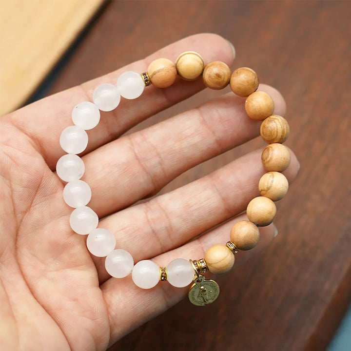 Christianartworkshop Red Agate & White Chalcedony Beads With Our Lady Pendant Bracelets: A Token of Devotion - image 8