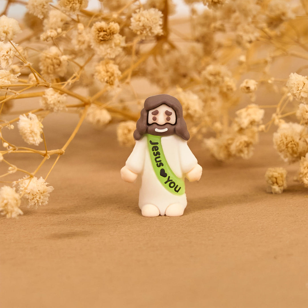 Christianartworkshop 5/10/20/30pcs Glow-in-the-dark Colorful Mini Jesus Figurine with Jesus Love you - image 8