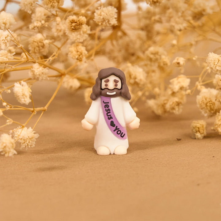 Christianartworkshop 5/10/20/30pcs Glow-in-the-dark Colorful Mini Jesus Figurine with Jesus Love you - image 7