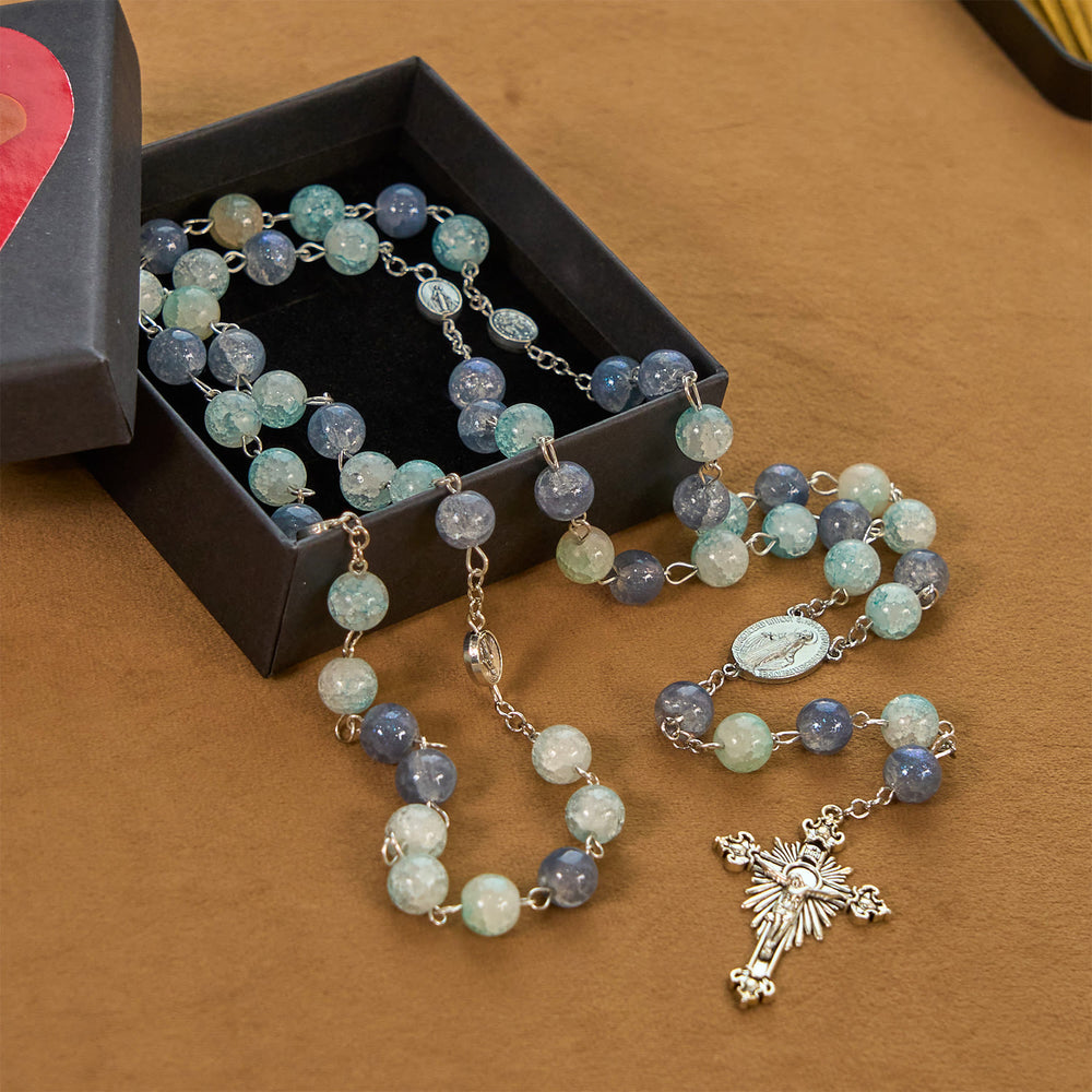 FREE Today: Handmade Original Grey Blue Rosary with Miraculous Medal: A Unique Expression of Faith - image 2