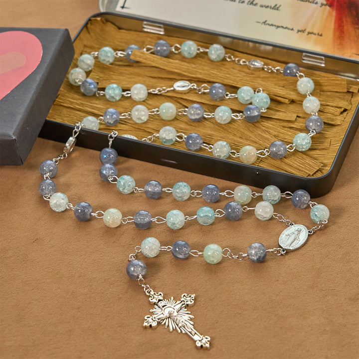 FREE Today: Handmade Original Grey Blue Rosary with Miraculous Medal: A Unique Expression of Faith - image 4