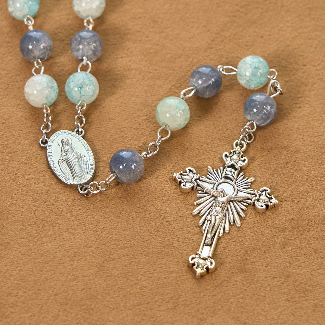 FREE Today: Handmade Original Grey Blue Rosary with Miraculous Medal: A Unique Expression of Faith - image 5