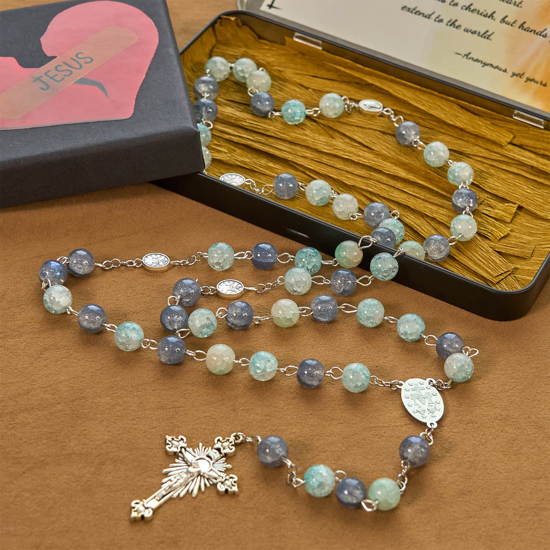 FREE Today: Handmade Original Grey Blue Rosary with Miraculous Medal: A Unique Expression of Faith - image 7