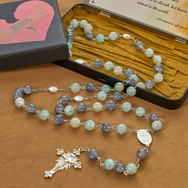 FREE Today: Handmade Original Grey Blue Rosary with Miraculous Medal: A Unique Expression of Faith - image 7
