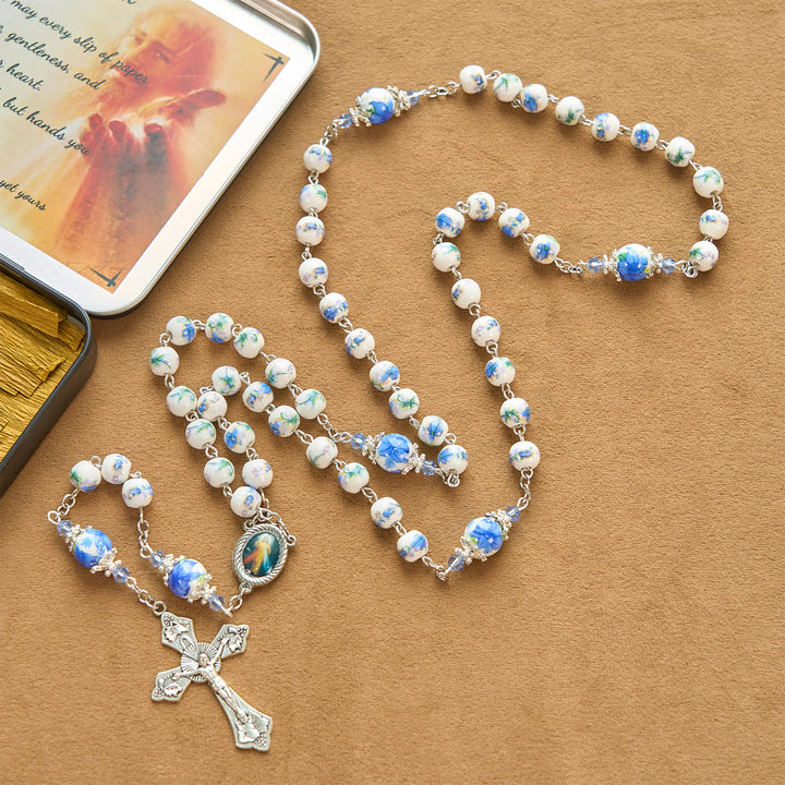 Christianartworkshop Handmade Floral Lily of the Vally Beads Rosary: Divine Peace Gem