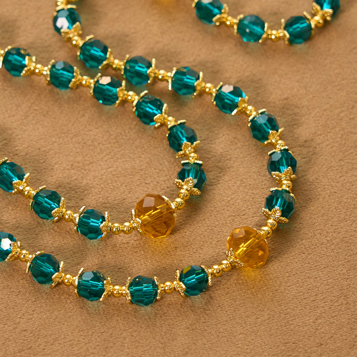 Christianartworkshop Handmade Peacock Blue Crystal Beads Rosary: A Divine Delight for Holy Prayer