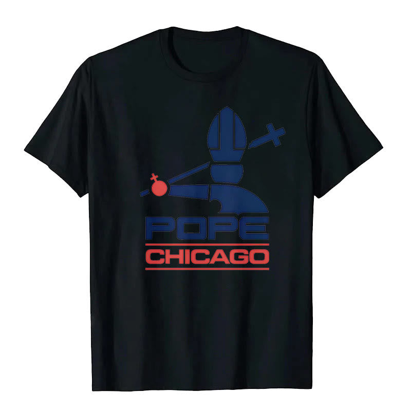 Christianartworkshop Pope Chicago Round Neck T-shirt - Black - 2XL - image 10