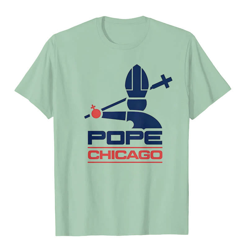 Christianartworkshop Pope Chicago Round Neck T-shirt - Light Green - 2XL - image 5