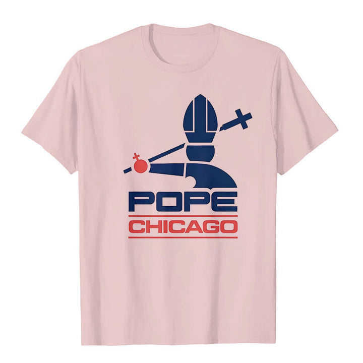 Christianartworkshop Pope Chicago Round Neck T-shirt - Light Pink - 2XL - image 6