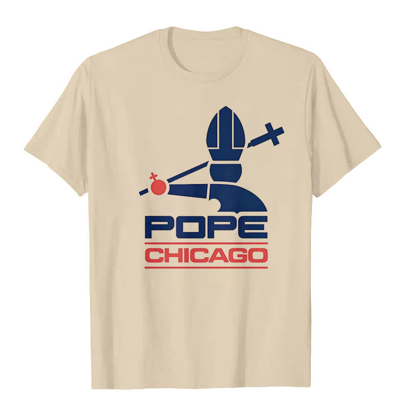 Christianartworkshop Pope Chicago Round Neck T-shirt - Apricot - 2XL - image 7