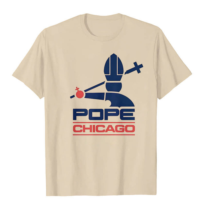 Christianartworkshop Pope Chicago Round Neck T-shirt - Apricot - 2XL - image 7