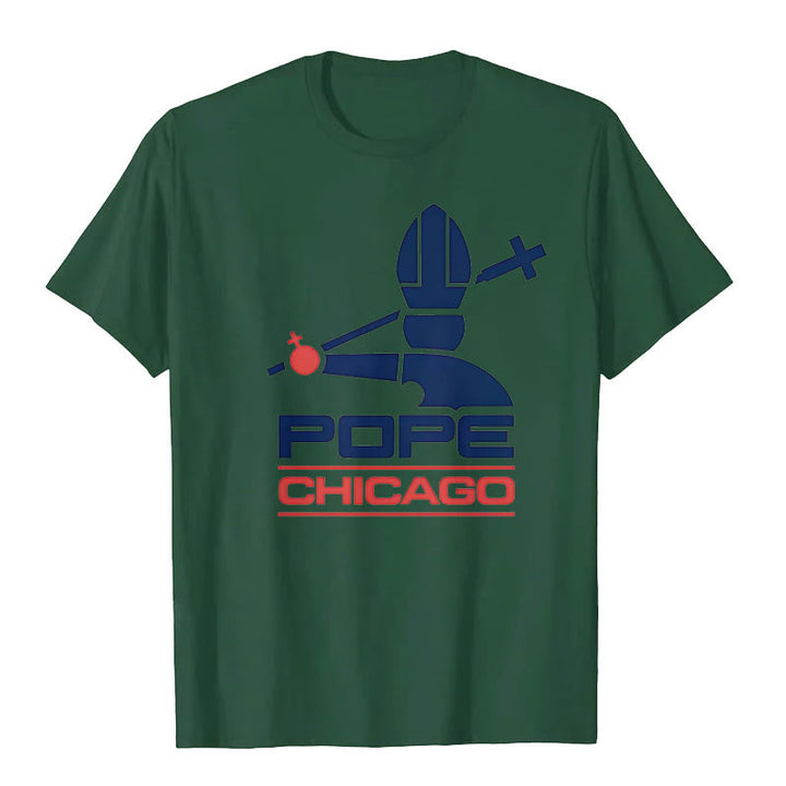 Christianartworkshop Pope Chicago Round Neck T-shirt - Army Green - 2XL - image 9