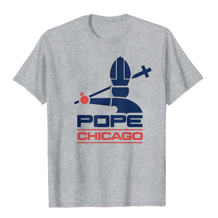 Christianartworkshop Pope Chicago Round Neck T-shirt - Grey - 2XL - image 8