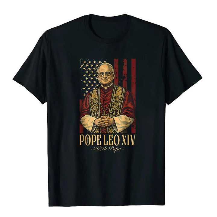 Christianartworkshop American Cardinal Robert Prevost Pope Leo XIV Unisex T-shirt - Black - 2XL - image 1